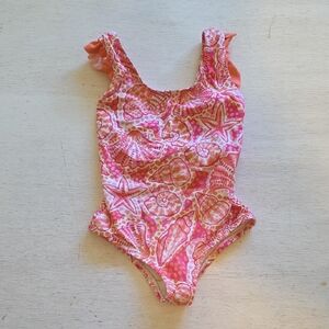 Hatley Pink and White Starfish Kids‎ Swim One Piece